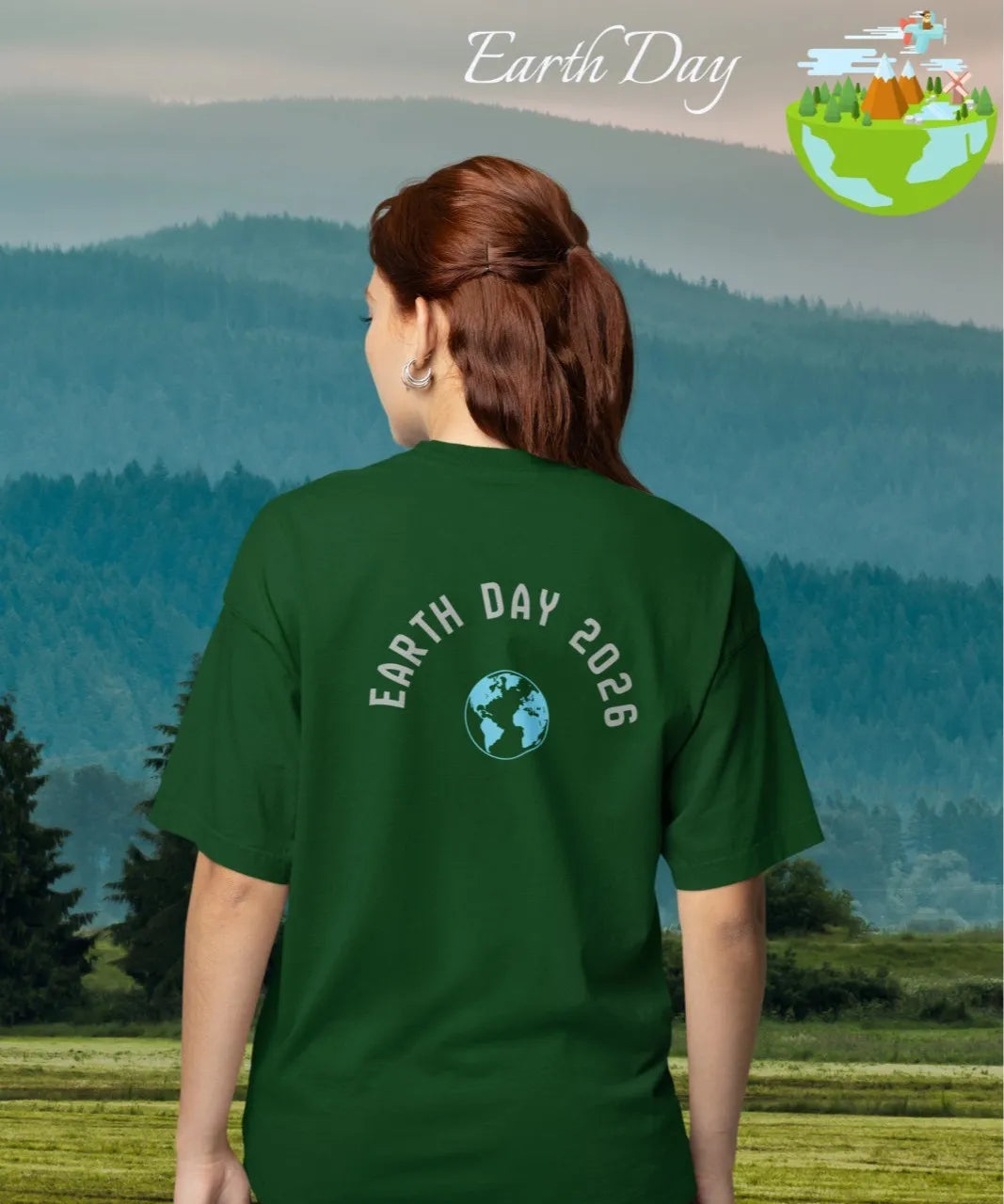 Unisex Terry Oversized Earth Day Tee