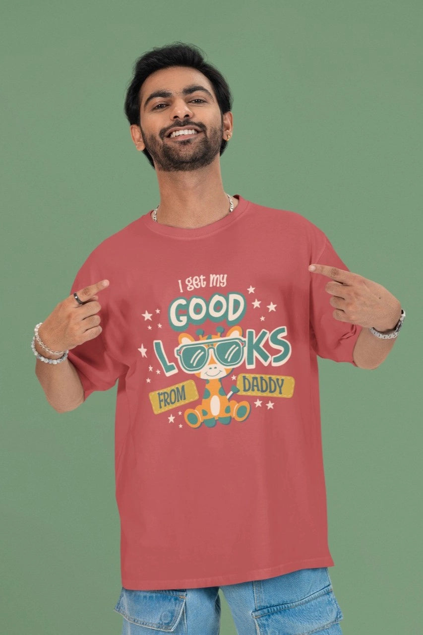 One Sided Printing | 100% cotton | Good Looks | 2 color | Round Neckline | Extra length-Sleeve drop Drape | Oversized Fit