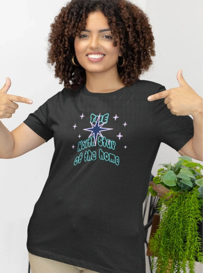 Front Print - Women Classic T-Shirt | North Star | 5 sober color | Round Neckline | Regular Fit | 100 % Cotton