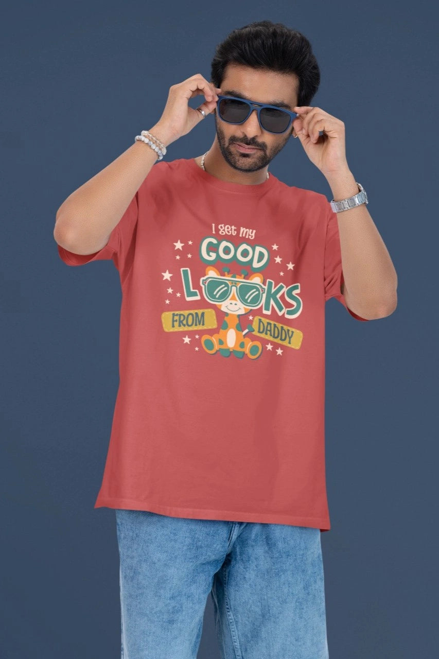 One Sided Printing | 100% cotton | Good Looks | 2 color | Round Neckline | Extra length-Sleeve drop Drape | Oversized Fit