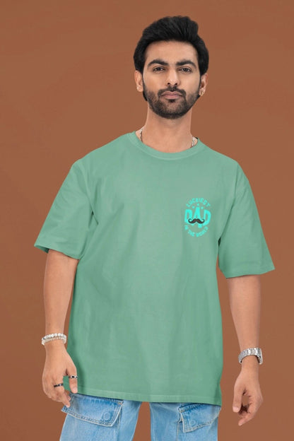 Two Sided Printing | Terry Cotton | Luckiest Dad | 3 color | Round Neckline | Drop Shoulders| Oversized Fit
