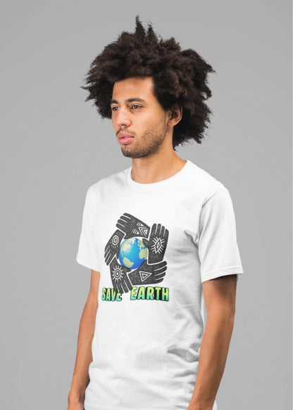 Front Print- Unisex Supima T-Shirt | EARTH DAY | 2 light color | Round Neckline | Regular Fit | 100% Supima cotton | Luxury feel
