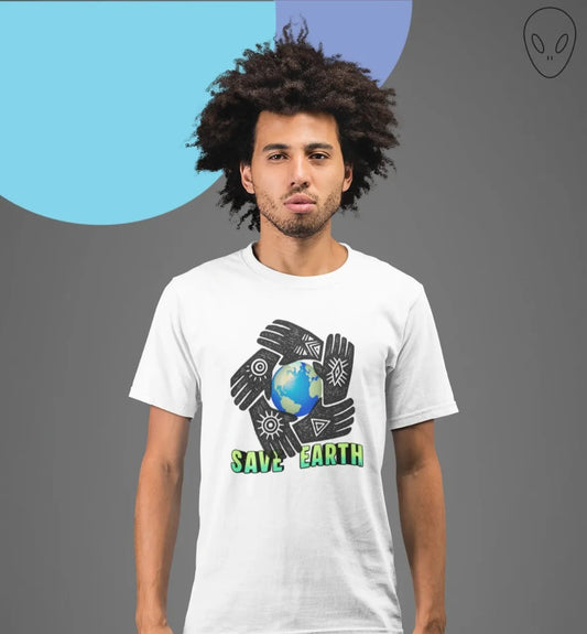 Front Print- Unisex Supima T-Shirt | EARTH DAY | 2 light color | Round Neckline | Regular Fit | 100% Supima cotton | Luxury feel