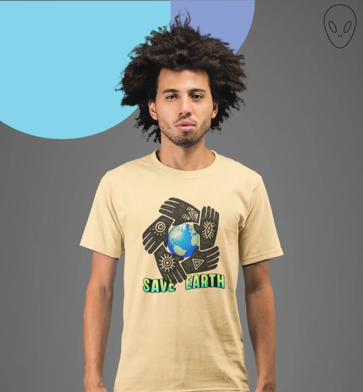 Front Print- Unisex Supima T-Shirt | EARTH DAY | 2 light color | Round Neckline | Regular Fit | 100% Supima cotton | Luxury feel