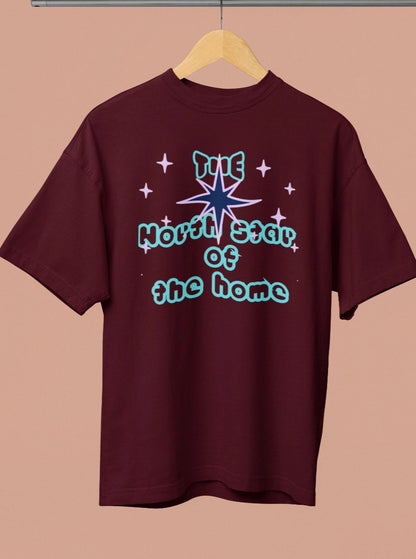 Front Print - Women T-Shirt | North Star | 4 color | Round Neckline | Oversized Fit | 100 % Cotton T-shirt