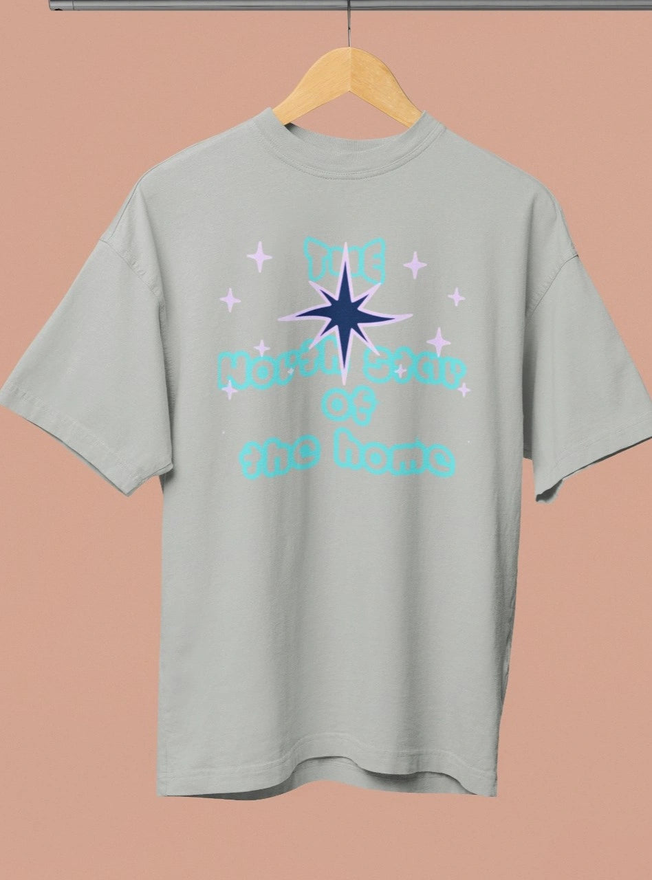 Front Print - Women T-Shirt | North Star | 4 color | Round Neckline | Oversized Fit | 100 % Cotton T-shirt