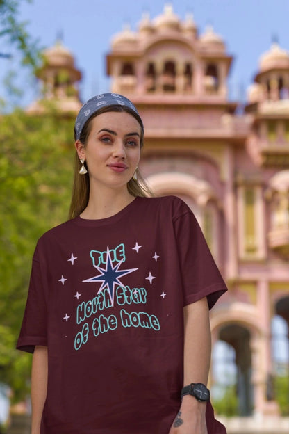 Front Print - Women T-Shirt | North Star | 4 color | Round Neckline | Oversized Fit | 100 % Cotton T-shirt