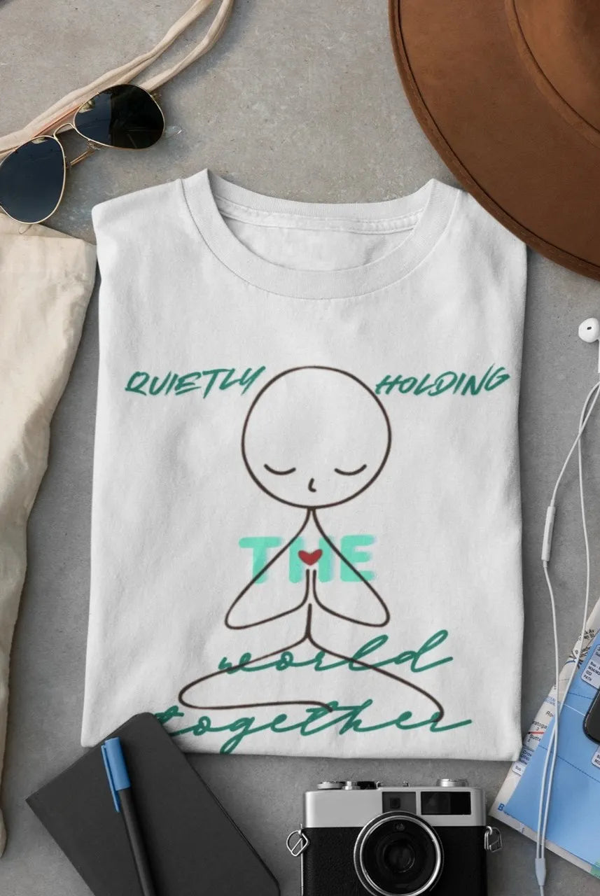 Front Print - Women Classic T-Shirt | Quietly Holding | 3 sober color | Round Neckline | Regular Fit | 100 % Cotton T-shirt
