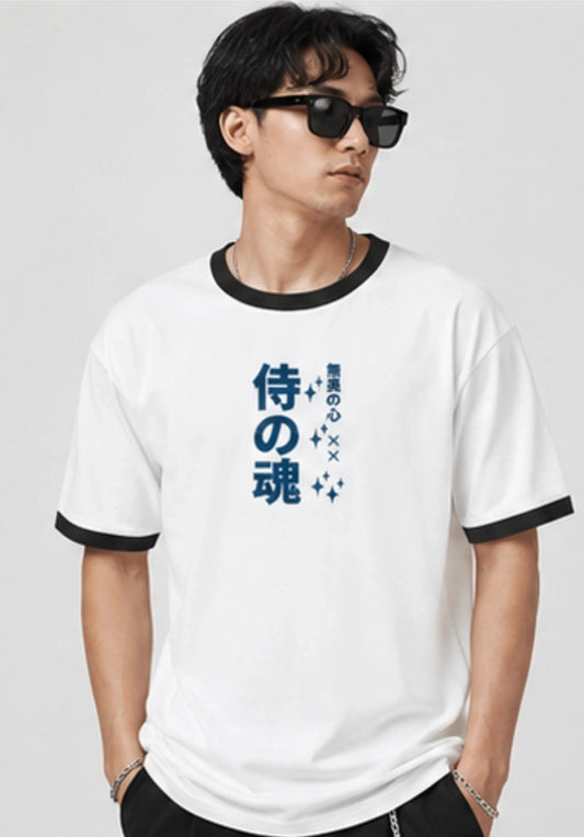 Two sided printing | Unisex Ringer T-Shirt | DRAGON | 2 ringer color | Round Neckline | Regular Fit | 180 GSM 100% cotton |