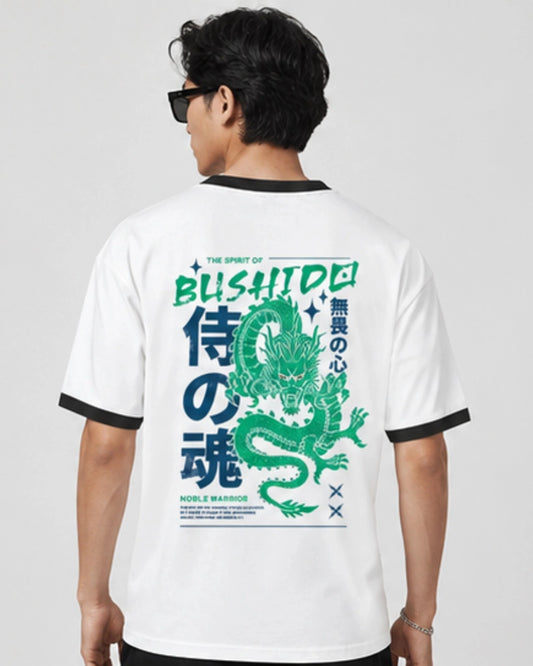 Two sided printing | Unisex Ringer T-Shirt | DRAGON | 2 ringer color | Round Neckline | Regular Fit | 180 GSM 100% cotton |