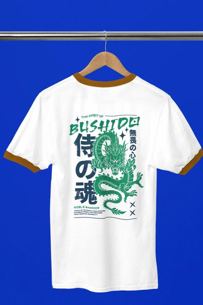 Two sided printing | Unisex Ringer T-Shirt | DRAGON | 2 ringer color | Round Neckline | Regular Fit | 180 GSM 100% cotton |