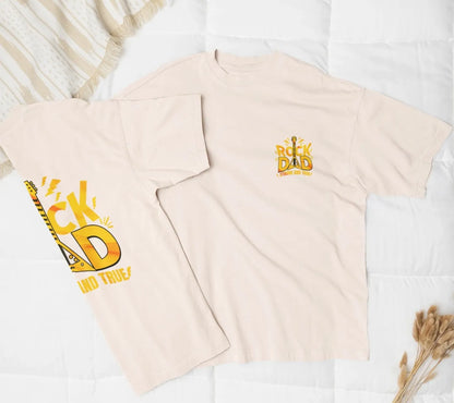 Two Sided Printing | Terry Cotton | Rock Dad | 3 color | Round Neckline | Drop Shoulders| Oversized Fit