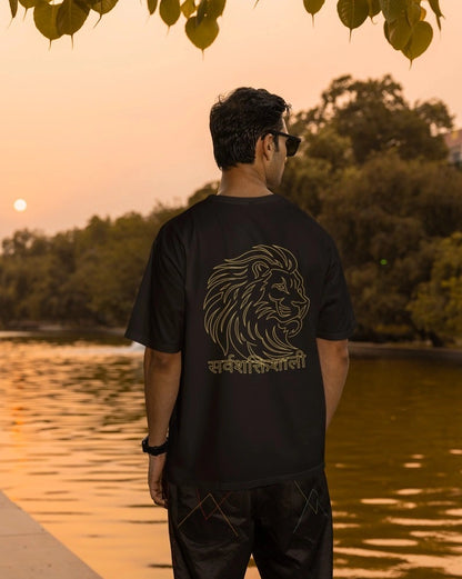 2-Sided Printing | Sanatan | 2 contrast color | Round Neckline | Oversized Fit | 100 % Cotton