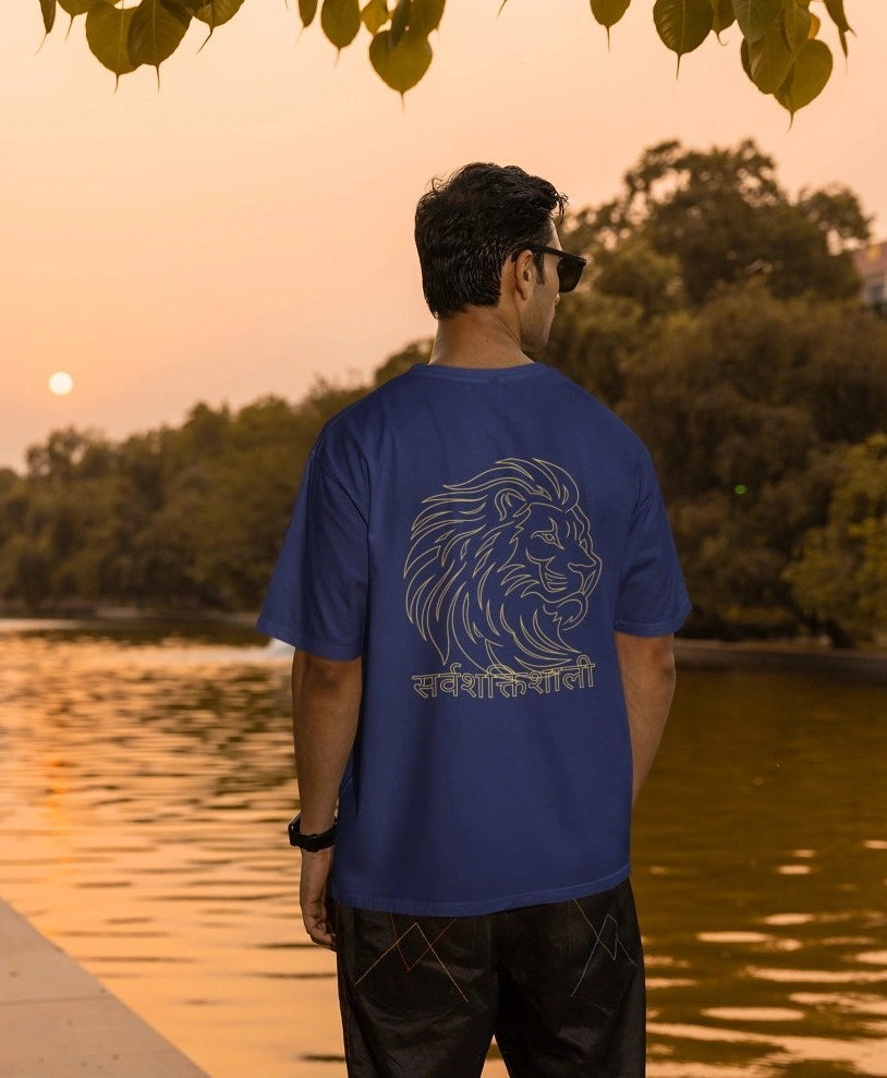 2-Sided Printing | Sanatan | 2 contrast color | Round Neckline | Oversized Fit | 100 % Cotton
