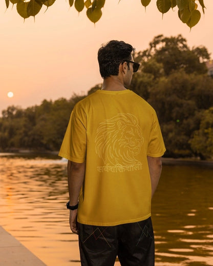 2-Sided Printing | Sanatan | 2 contrast color | Round Neckline | Oversized Fit | 100 % Cotton