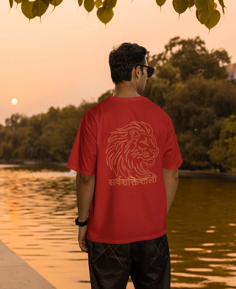 2-Sided Printing | Sanatan | 2 contrast color | Round Neckline | Oversized Fit | 100 % Cotton
