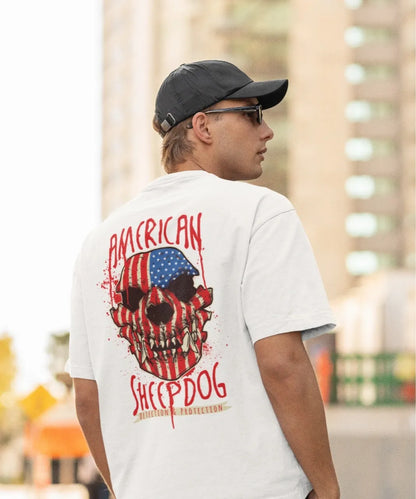 2-Sided Printing | American Sheepdog | 5 Most Sold color | Round Neckline | Oversized Fit | 100 % Cotton