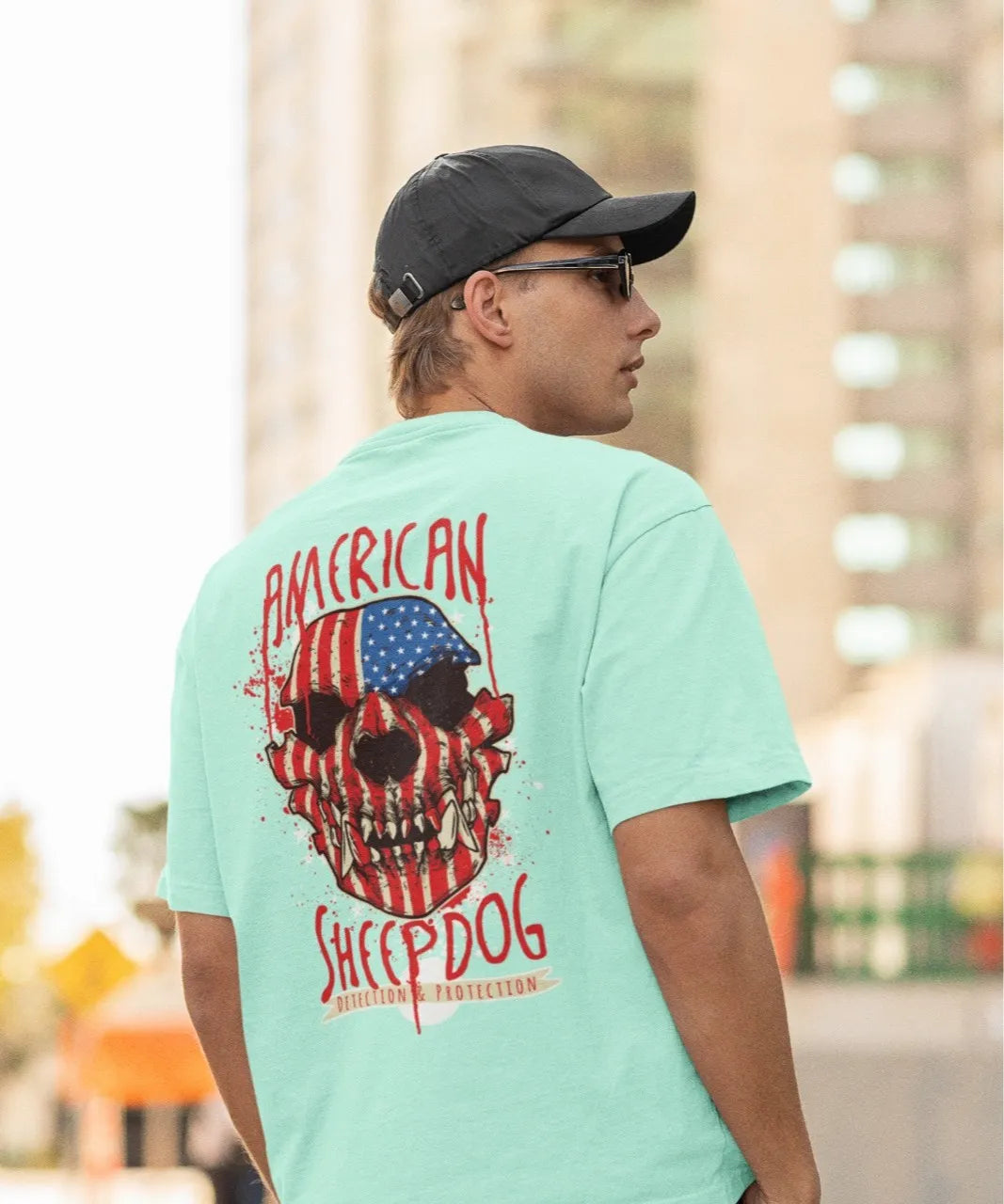 2-Sided Printing | American Sheepdog | 5 Most Sold color | Round Neckline | Oversized Fit | 100 % Cotton