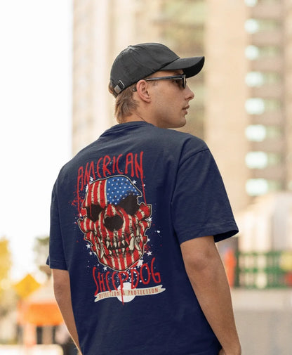 2-Sided Printing | American Sheepdog | 5 Most Sold color | Round Neckline | Oversized Fit | 100 % Cotton