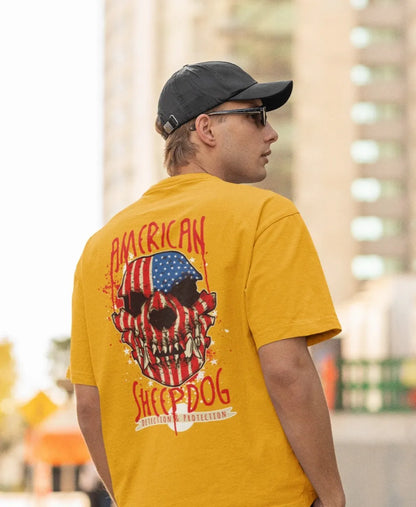 2-Sided Printing | American Sheepdog | 5 Most Sold color | Round Neckline | Oversized Fit | 100 % Cotton