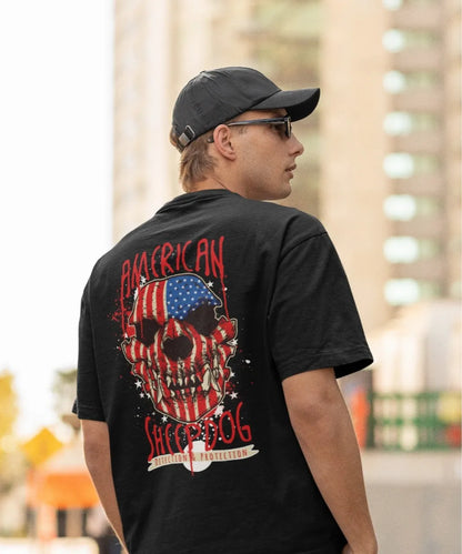 2-Sided Printing | American Sheepdog | 5 Most Sold color | Round Neckline | Oversized Fit | 100 % Cotton