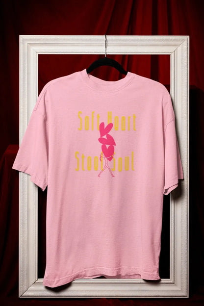 Front Print - Women T-Shirt | Soft Heart | 3 color | Round Neckline | Oversized Fit | 100 % Cotton T-shirt