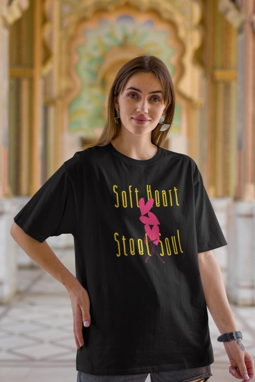 Front Print - Women T-Shirt | Soft Heart | 3 color | Round Neckline | Oversized Fit | 100 % Cotton T-shirt