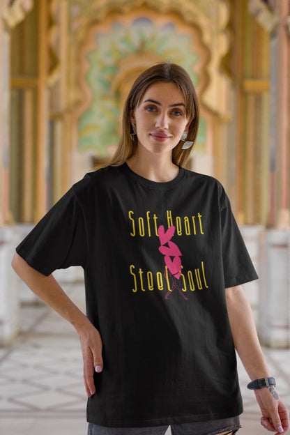 Front Print - Women T-Shirt | Soft Heart | 3 color | Round Neckline | Oversized Fit | 100 % Cotton T-shirt