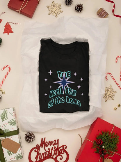Front Print - Women Classic T-Shirt | North Star | 5 sober color | Round Neckline | Regular Fit | 100 % Cotton