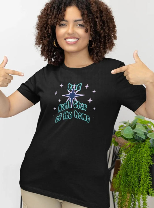 Front Print - Women Classic T-Shirt | North Star | 5 sober color | Round Neckline | Regular Fit | 100 % Cotton