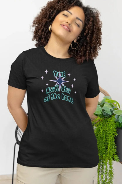 Front Print - Women Classic T-Shirt | North Star | 5 sober color | Round Neckline | Regular Fit | 100 % Cotton