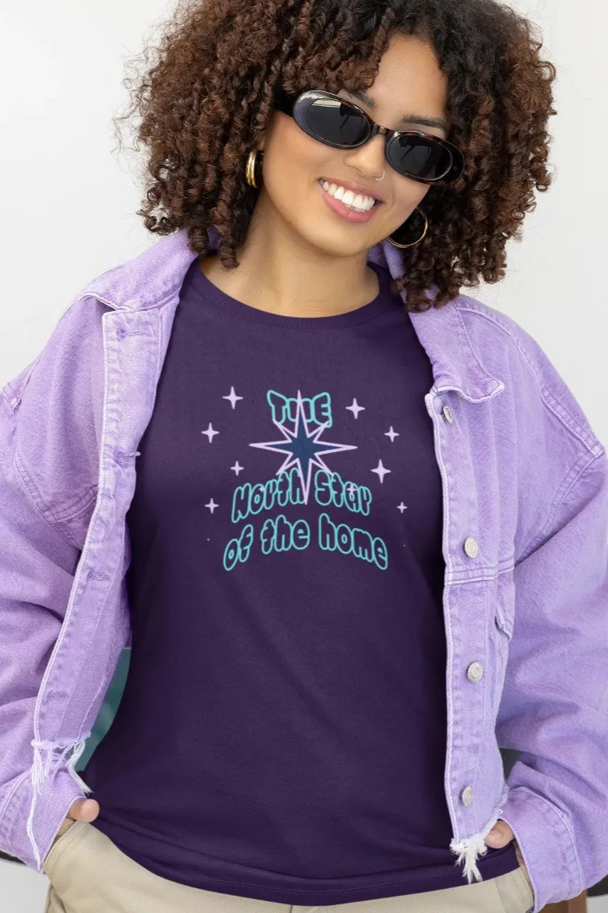 Front Print - Women Classic T-Shirt | North Star | 5 sober color | Round Neckline | Regular Fit | 100 % Cotton