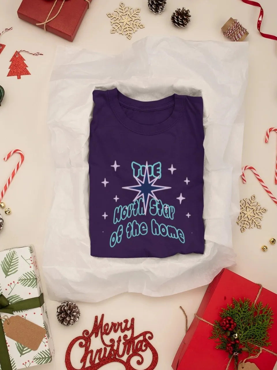 Front Print - Women Classic T-Shirt | North Star | 5 sober color | Round Neckline | Regular Fit | 100 % Cotton