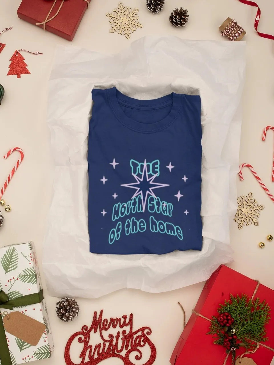 Front Print - Women Classic T-Shirt | North Star | 5 sober color | Round Neckline | Regular Fit | 100 % Cotton