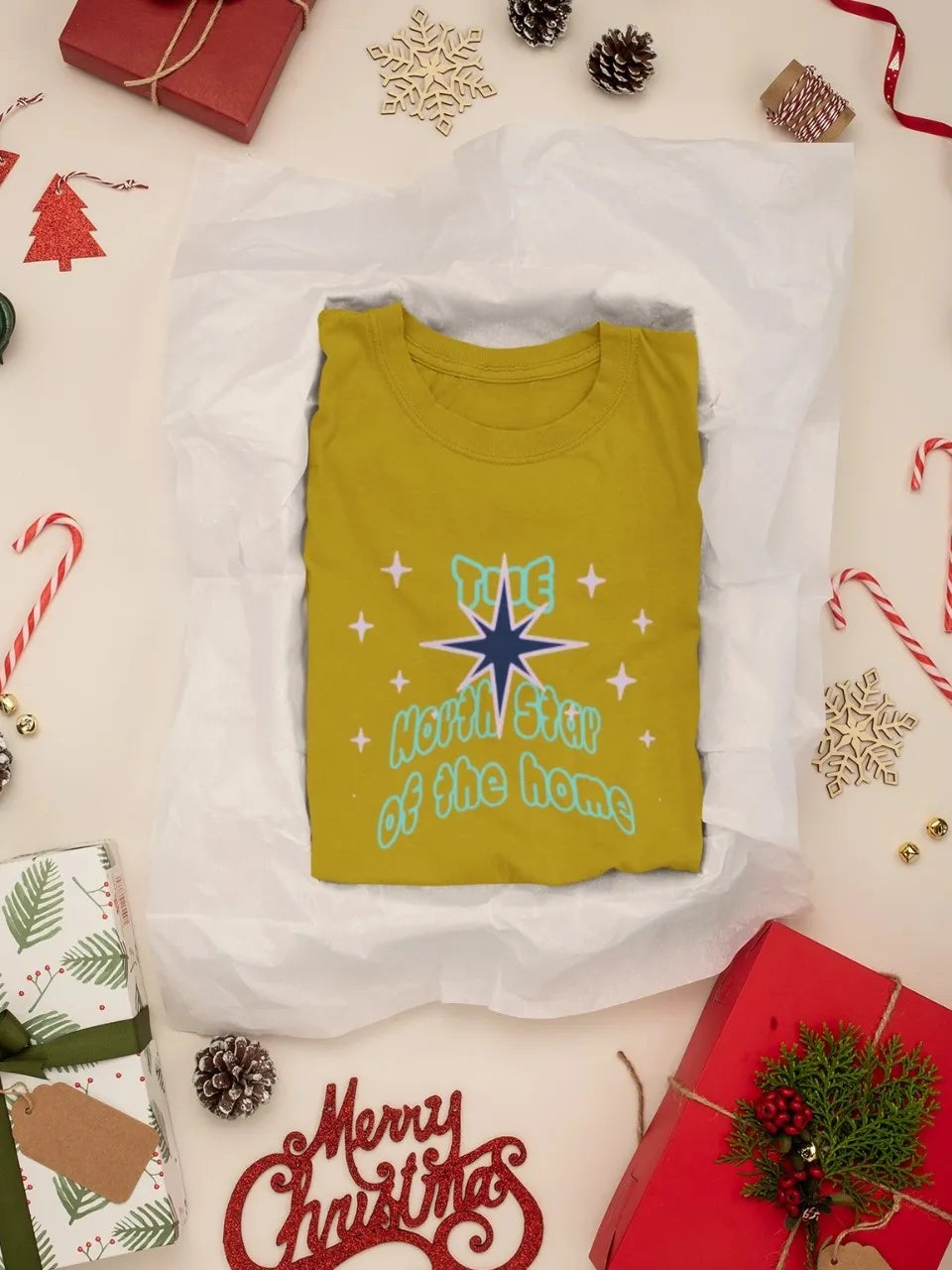 Front Print - Women Classic T-Shirt | North Star | 5 sober color | Round Neckline | Regular Fit | 100 % Cotton