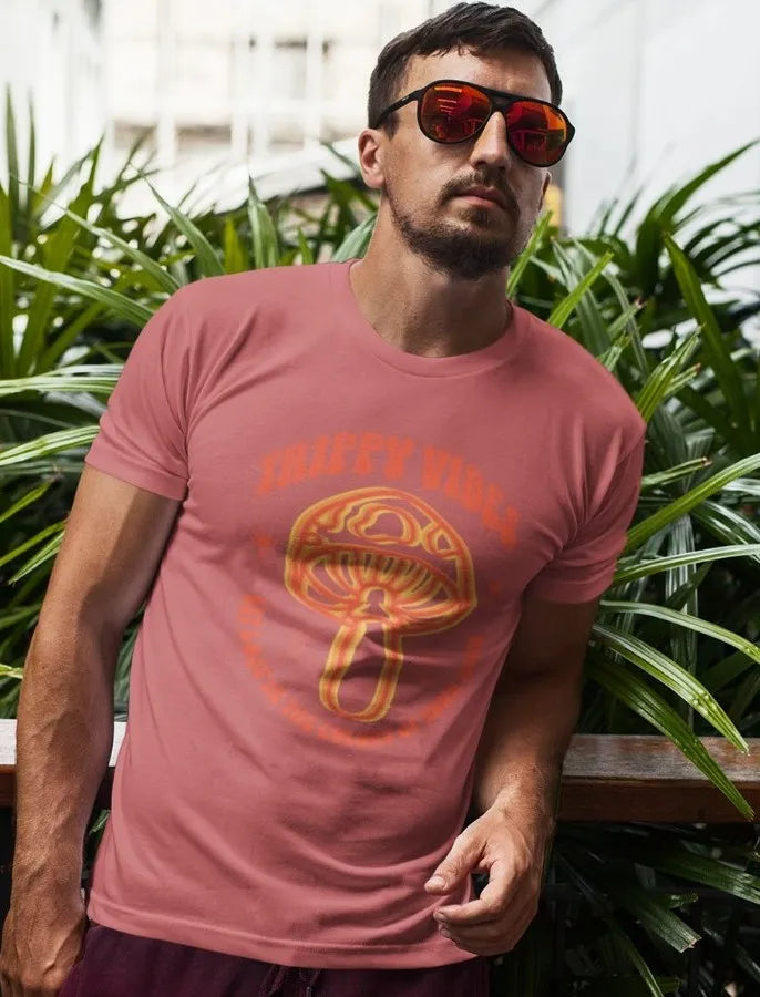 Front Print - Classic Crew T-Shirt | Trippy Vibes | 7 vibrant color | Crew Neckline | Regular Fit | 100 % Cotton