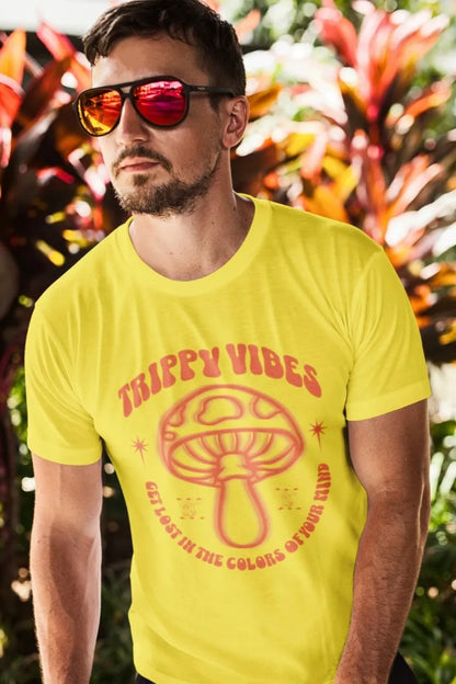 Front Print - Classic Crew T-Shirt | Trippy Vibes | 7 vibrant color | Crew Neckline | Regular Fit | 100 % Cotton