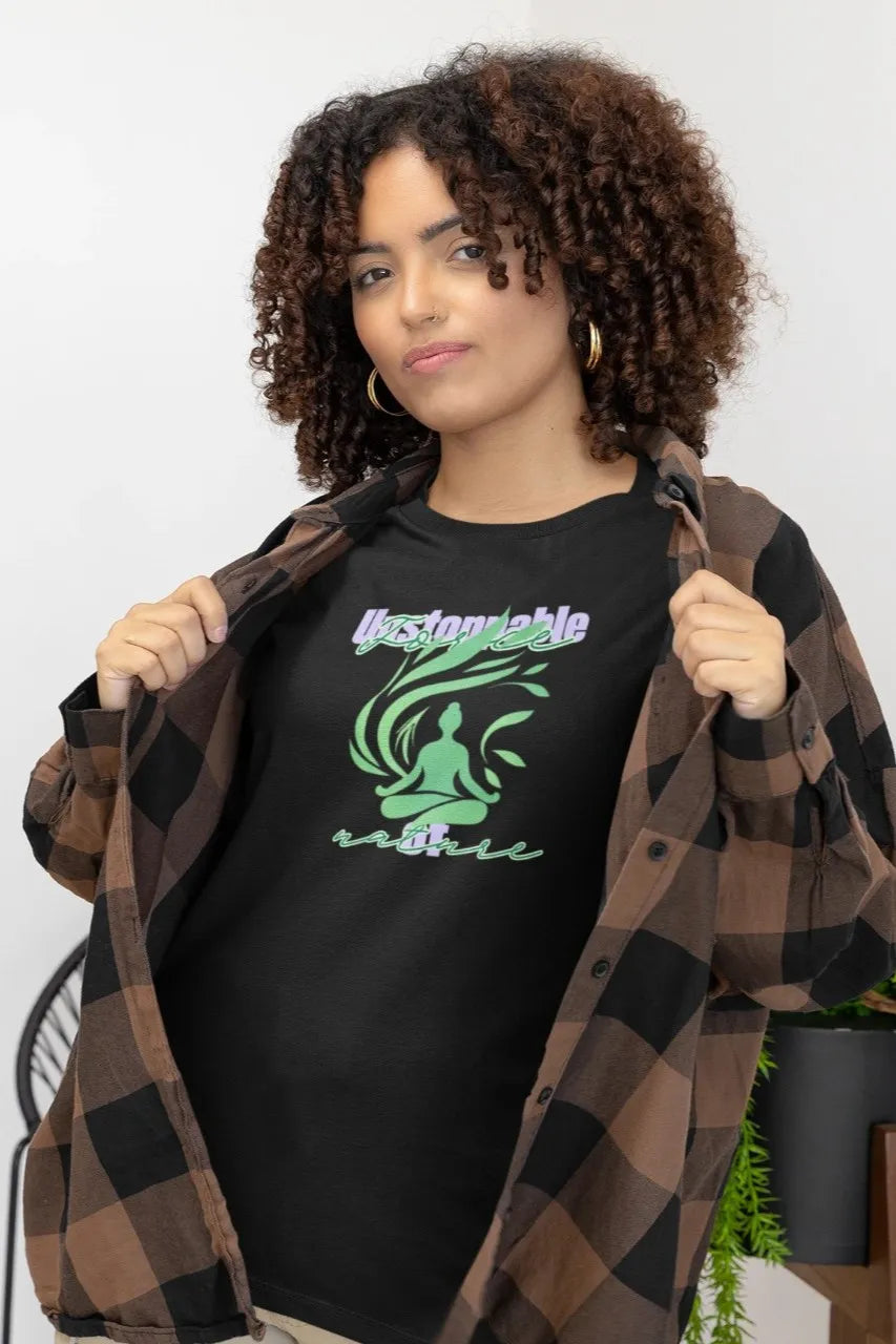 Front Print - Women Classic T-Shirt | Unstoppable | 3 Nature color | Round Neckline | Regular Fit | 100 % Cotton T-shirt