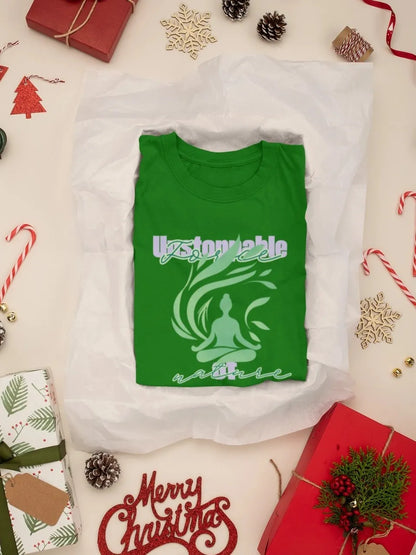 Front Print - Women Classic T-Shirt | Unstoppable | 3 Nature color | Round Neckline | Regular Fit | 100 % Cotton T-shirt