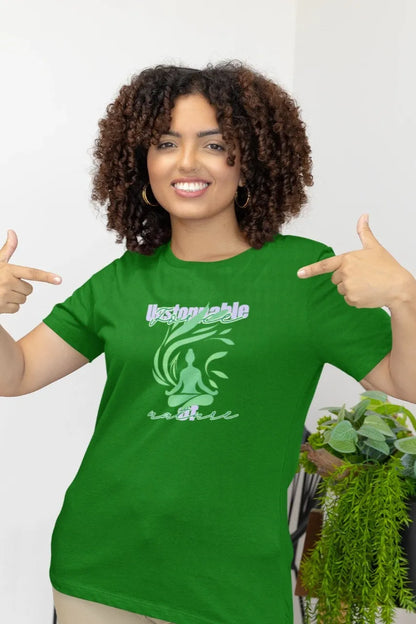 Front Print - Women Classic T-Shirt | Unstoppable | 3 Nature color | Round Neckline | Regular Fit | 100 % Cotton T-shirt