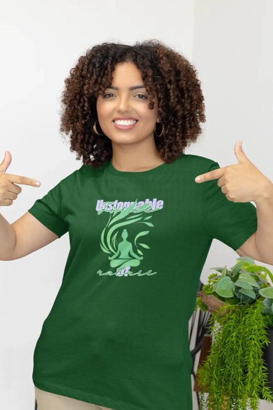Front Print - Women Classic T-Shirt | Unstoppable | 3 Nature color | Round Neckline | Regular Fit | 100 % Cotton T-shirt