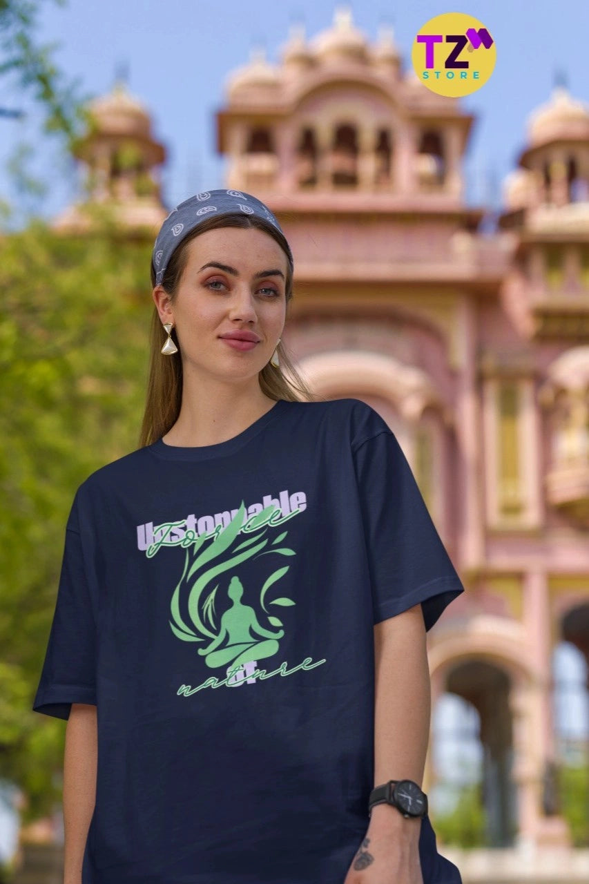 Front Print - Women T-Shirt | North Star | 3 smart color | Round Neckline | Oversized Fit | 100 % Cotton T-shirts