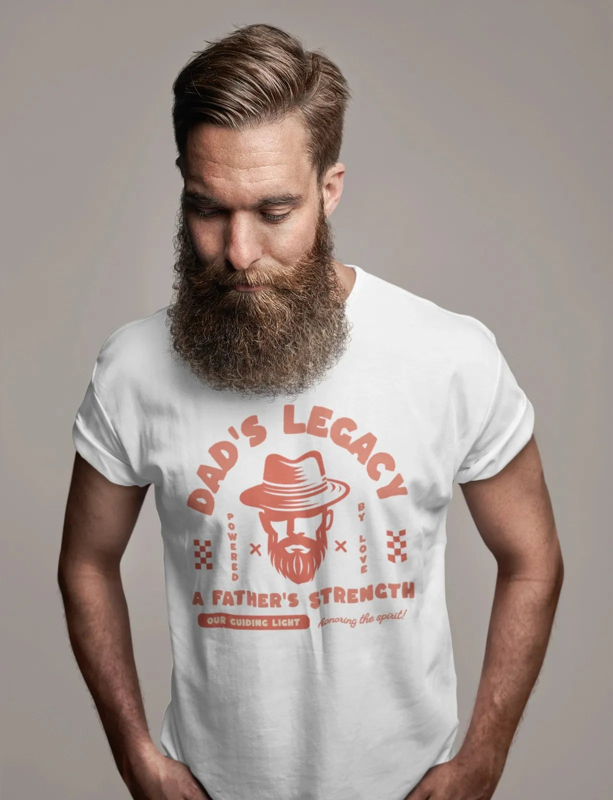 Front Print | Classic Crew T-Shirt | DAD'S LEGACY | 2 Light color | Crew Neckline | Regular Fit | 100 % Cotton