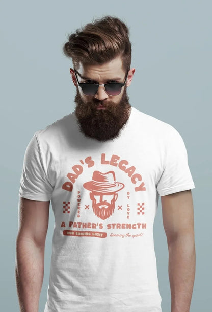 Front Print | Classic Crew T-Shirt | DAD'S LEGACY | 2 Light color | Crew Neckline | Regular Fit | 100 % Cotton