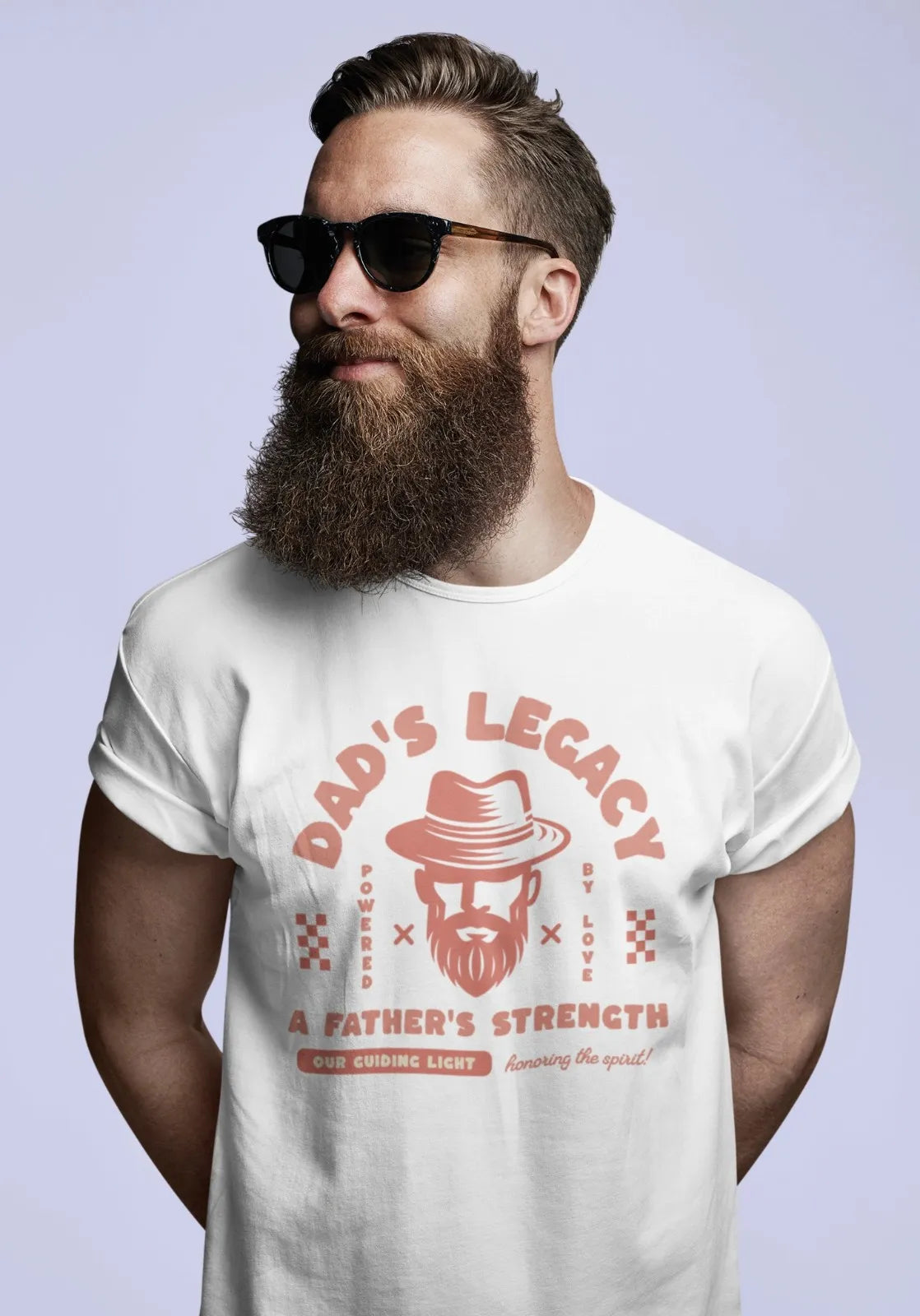 Front Print | Classic Crew T-Shirt | DAD'S LEGACY | 2 Light color | Crew Neckline | Regular Fit | 100 % Cotton