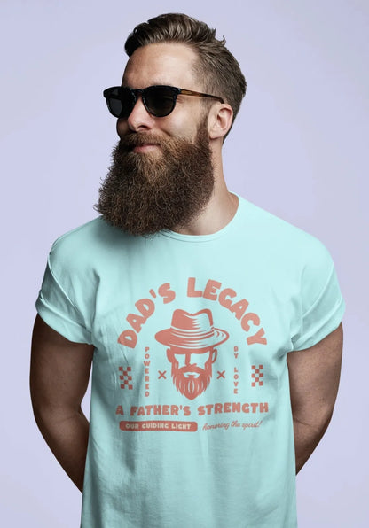 Front Print | Classic Crew T-Shirt | DAD'S LEGACY | 2 Light color | Crew Neckline | Regular Fit | 100 % Cotton