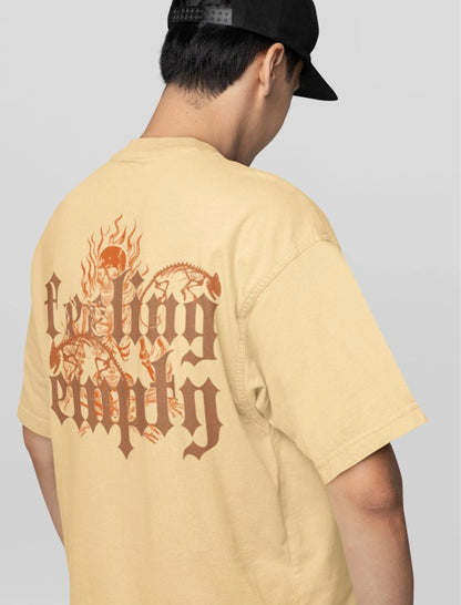 Two Sided Printing | FEELING EMPTY | 3 color | 180GSM | Round Neckline | Oversized Fit | 100 % Cotton