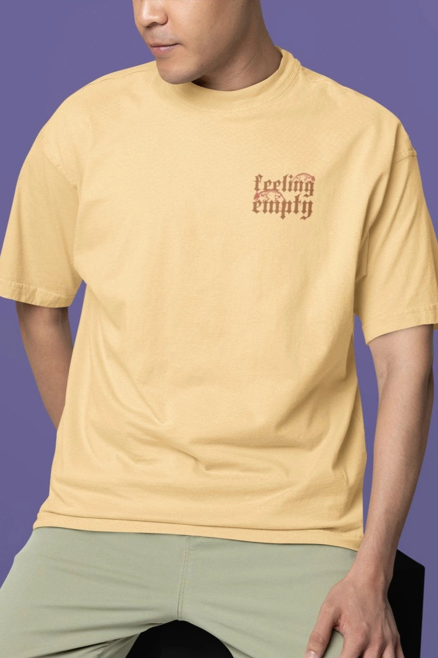 Two Sided Printing | FEELING EMPTY | 3 color | 180GSM | Round Neckline | Oversized Fit | 100 % Cotton