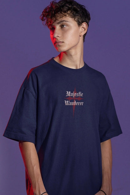Two Sided Printing | MAJESTIC WANDERER | 2 color | 180GSM | Round Neckline | Oversized Fit | 100 % Cotton