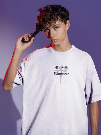Two Sided Printing | MAJESTIC WANDERER | 2 light color | 180GSM | Round Neckline | Oversized Fit | 100 % Cotton